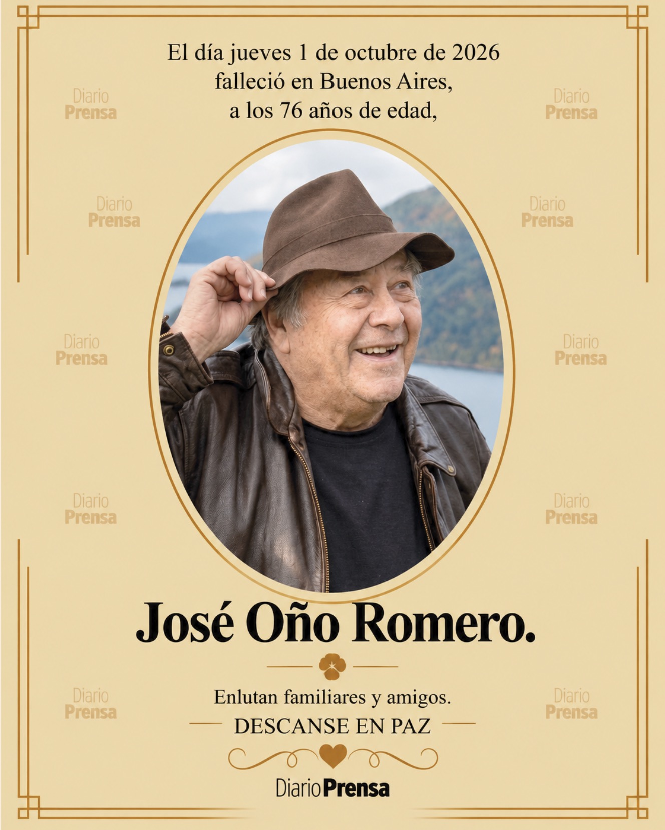 Fallecimiento | José Oño Romero